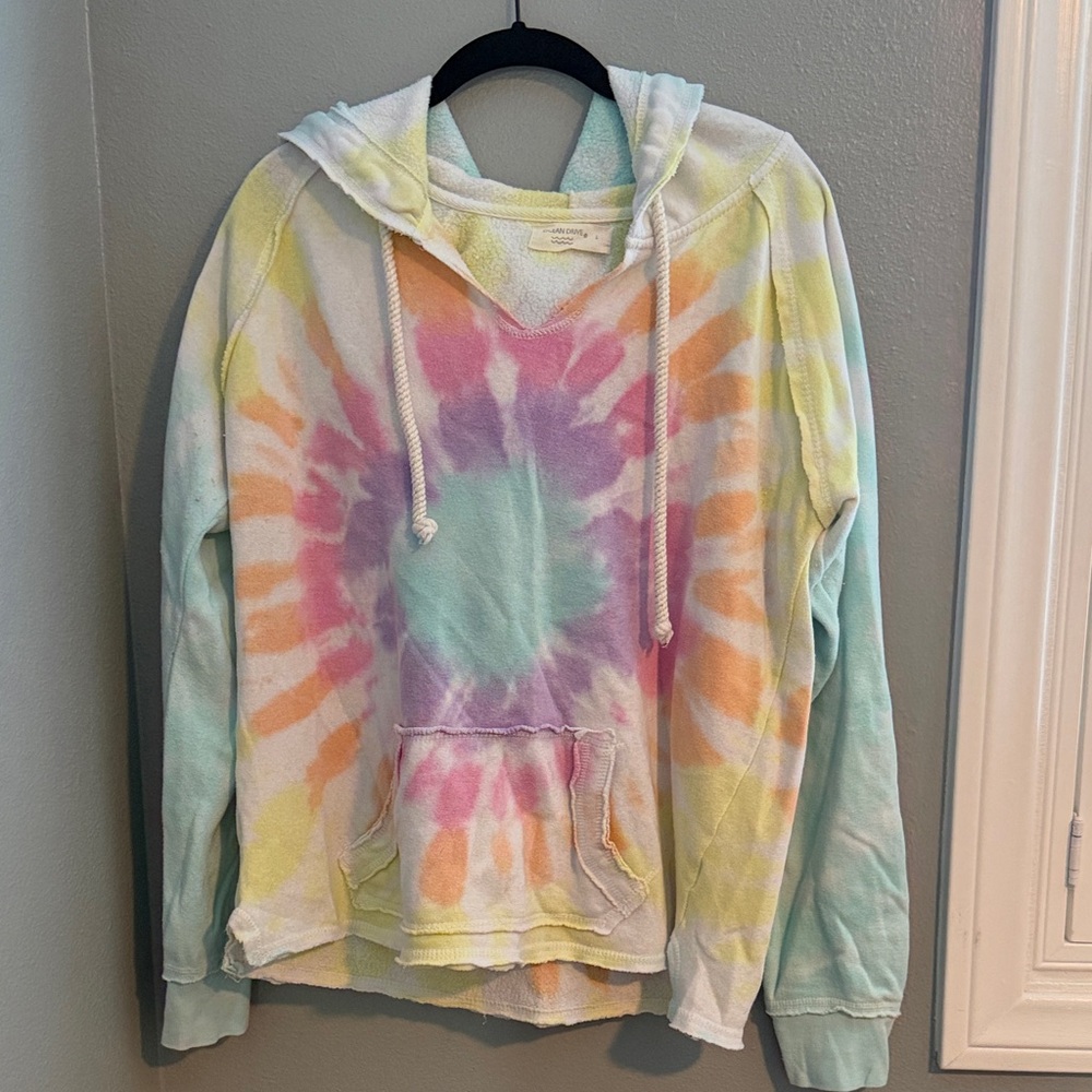Ocean Drive Multicolor Tie-Dye Hoodie, size L